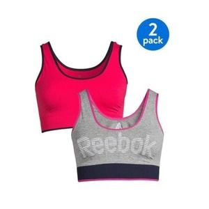 ⤵️🆕 Reebok Women's Retro Bralette, 2 Pack